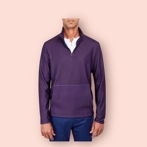 NEW CONSTRUCT tonal quarter zip Pullover fleece lined sweatshirt purple size XL